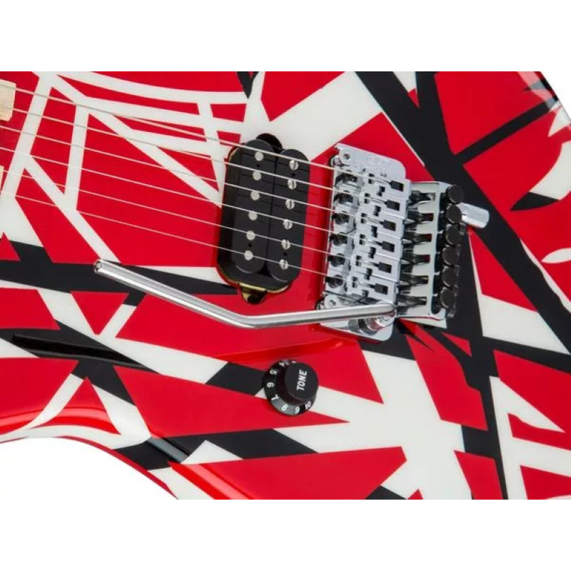 EVH Striped Series LH R/B/W, Maple Fingerboard, Red, Black and White Stripes 5107912503