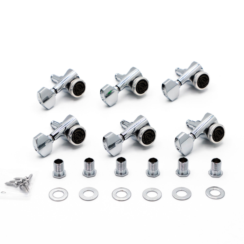 Gotoh Meccaniche Locking 6R Lefty Chrome Set di meccaniche autobloccanti 6 in linea staggered per chitarra elettrica
