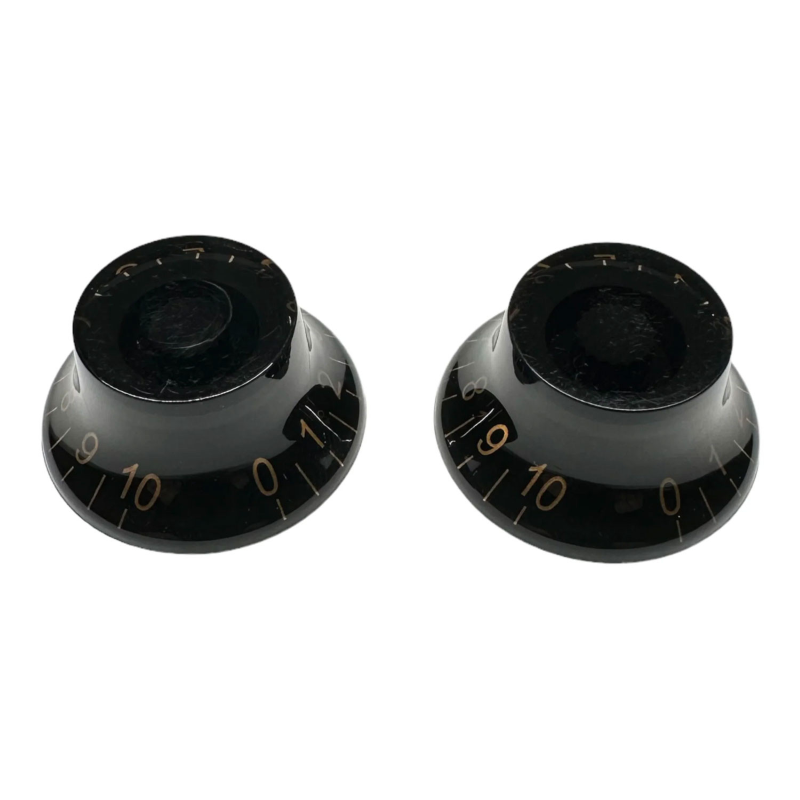 AXLABS Bell knob aged black/white font 2pcs Set Bell Knob 2x