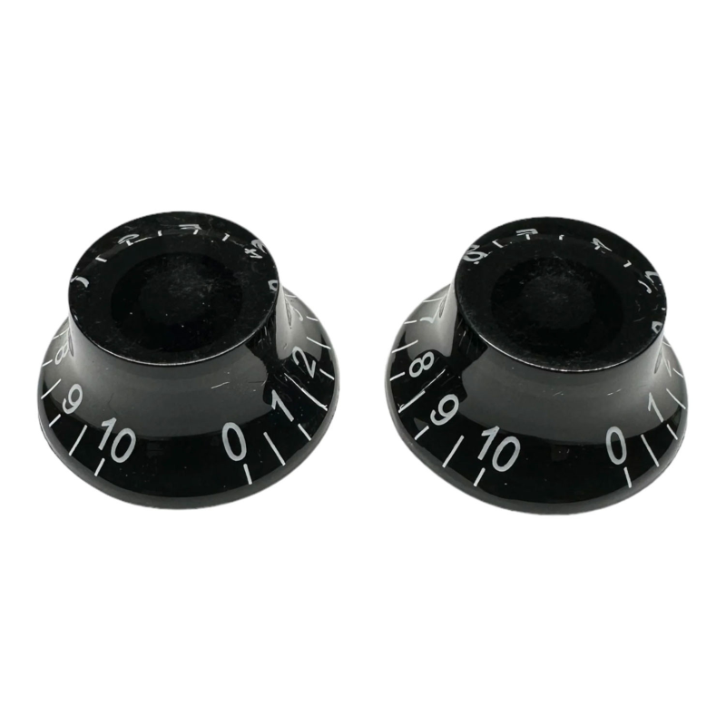AXLABS Bell knob black/white font 2pcs Set Bell Knob 2x