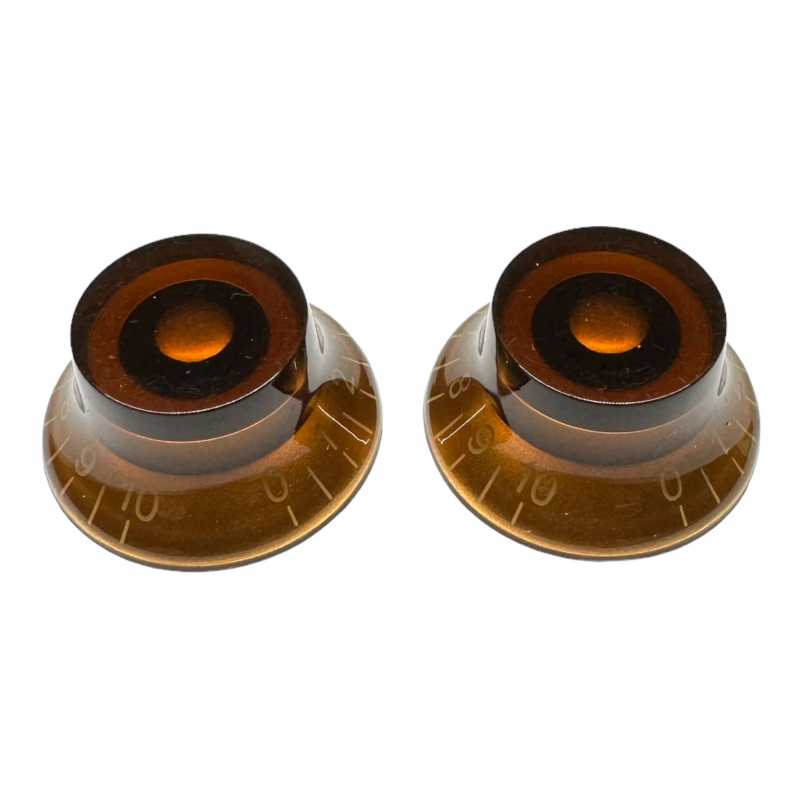 AXLABS Bell knob gold amber/white font 2pcs Set Bell Knob 2x