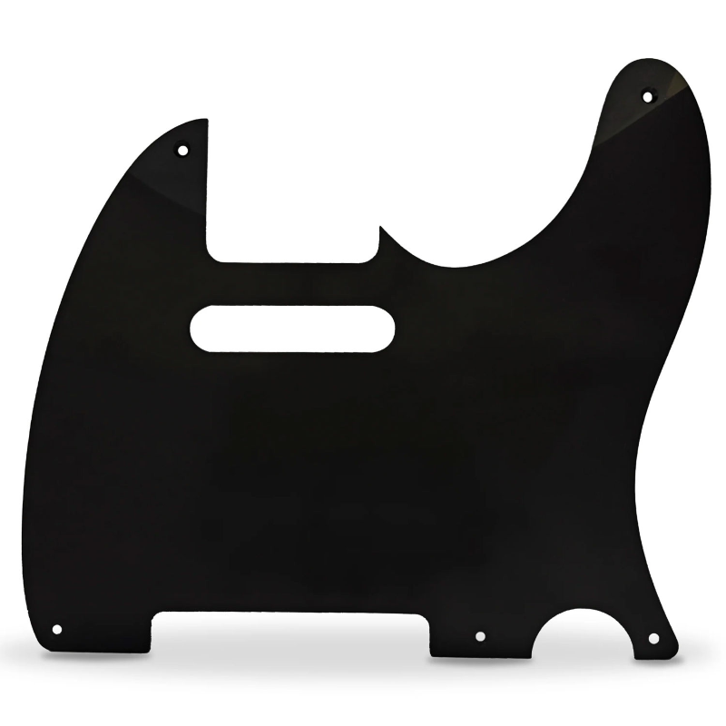 AXLABS Pickguard 52 Tele Style 1ply 5 hole black Battipenna per Chitarra Elettrica