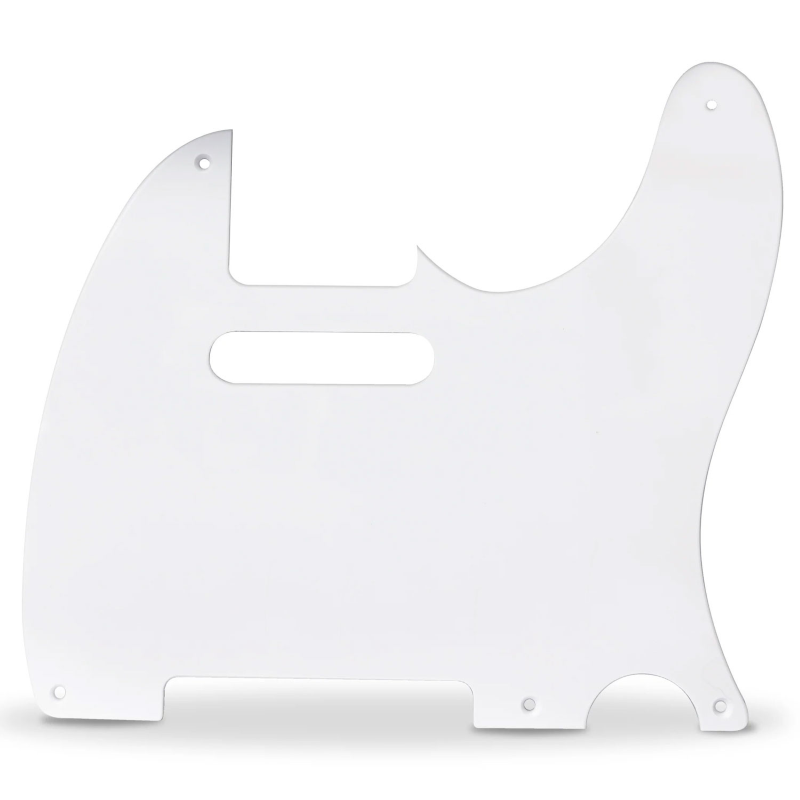 AXLABS Pickguard 52 Tele Style 1ply 5 hole white Battipenna per Chitarra Elettrica