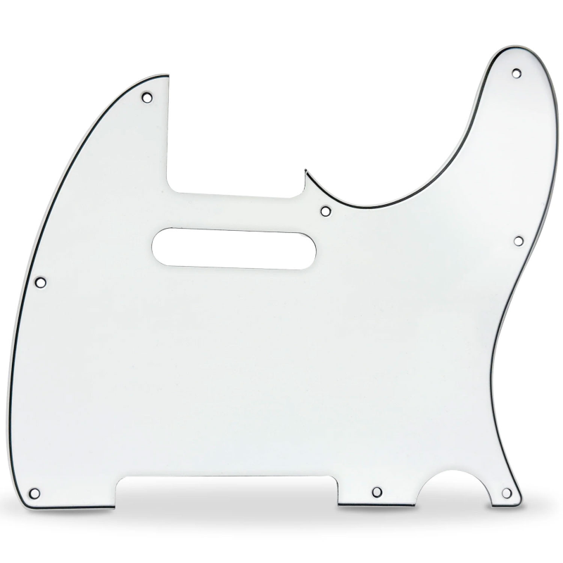AXLABS Pickguard 62 Tele Style 3ply 8 hole white Battipenna per Chitarra Elettrica