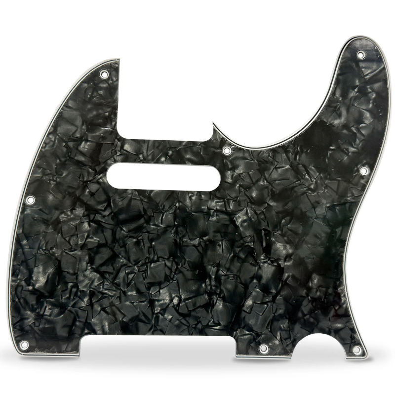 AXLABS Pickguard 62 Tele Style 4ply 8 hole black pearl Battipenna per Chitarra Elettrica