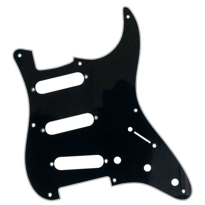 AXLABS Pickguard Strat Style 3ply 11 hole black Battipenna per Chitarra Elettrica
