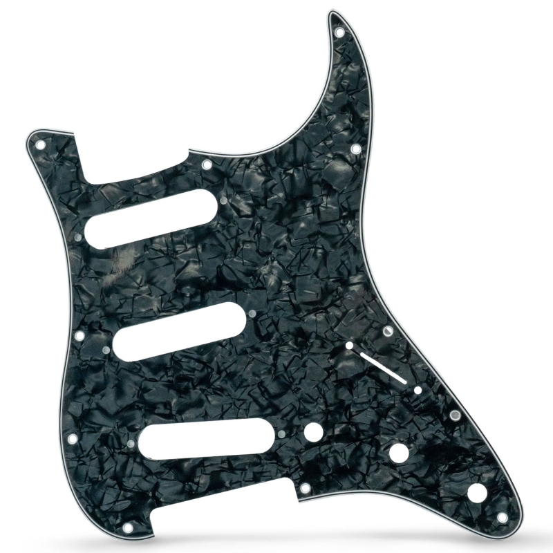 AXLABS Pickguard Strat Style 3ply 11 hole black pearl Battipenna per Chitarra Elettrica