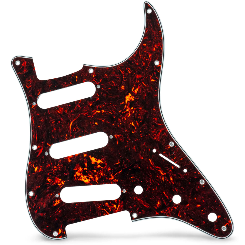 AXLABS Pickguard Strat Style 3ply 11 hole brown tortoise Battipenna per Chitarra Elettrica