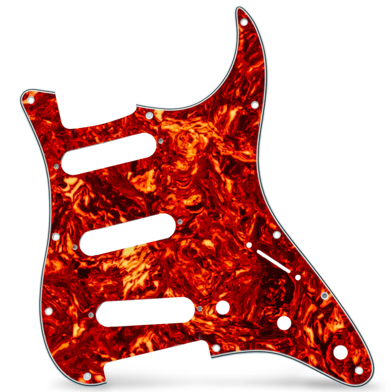 AXLABS Pickguard Strat Style 3ply 11 hole red tortoise Battipenna per Chitarra Elettrica