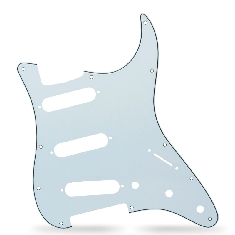 AXLABS Pickguard Strat Style 3ply 11 hole white Battipenna per Chitarra Elettrica