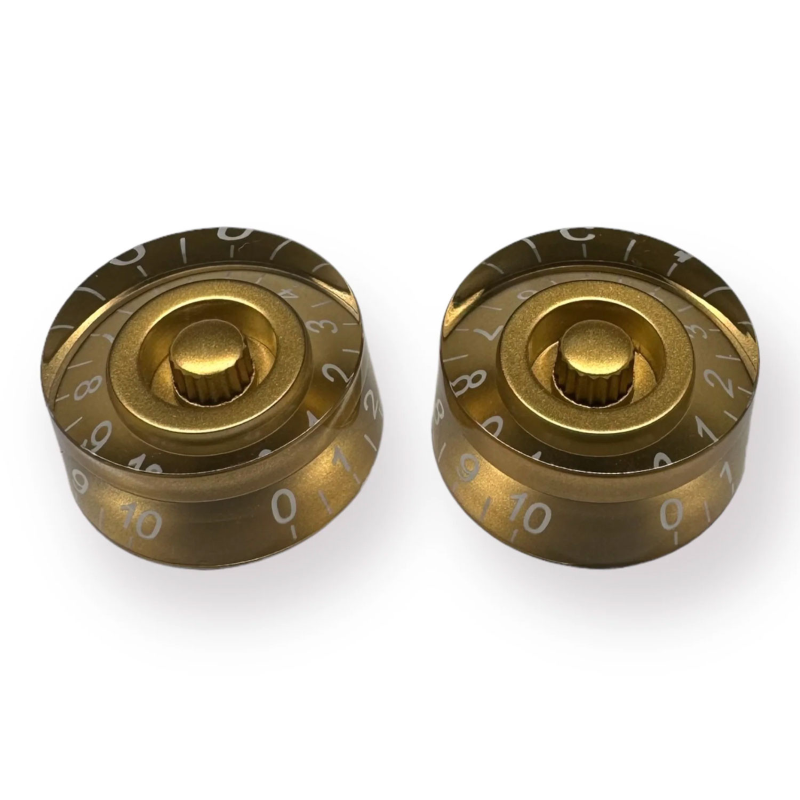 AXLABS Speed knob gold/white font 2pcs Set Speed Knob 2x