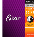 Elixir11152 Muta 12 Corde 10-47 Acustica Bronze Nanoweb