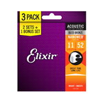 Elixir16538 pack 2 + 1 Set Di Corde per Acustica