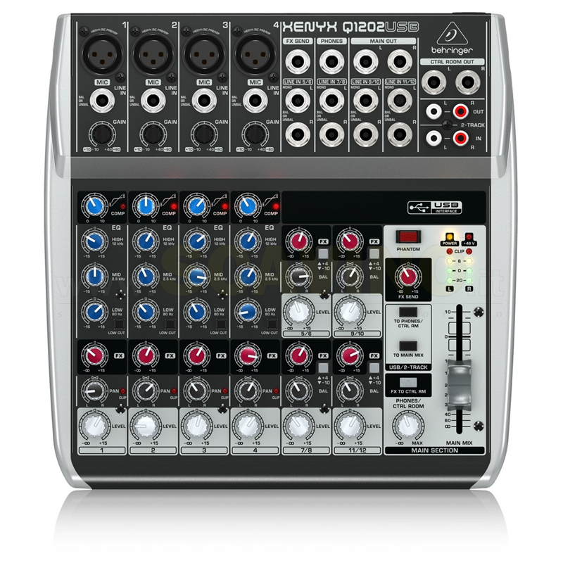 Behringer Q1202USB Mixer con 4 Ingressi XLR e USB Mixer Analogici