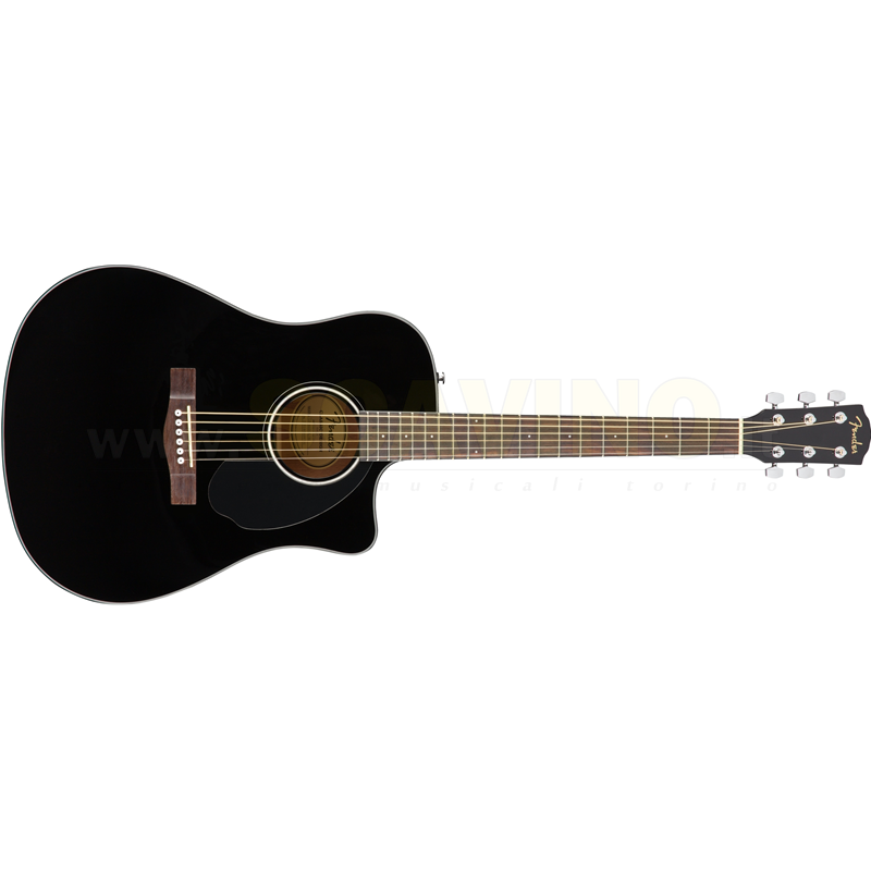 Fender CD60SCE Dreadnought, Walnut Fingerboard, Black 0970113006
