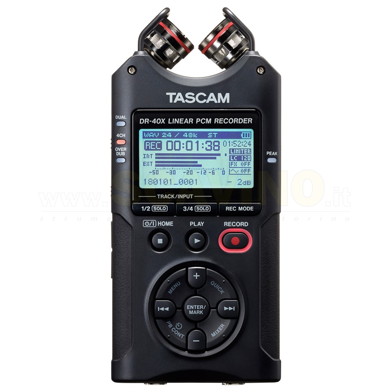Tascam DR40X Registratore audio a quattro tracce Registratori Portatili