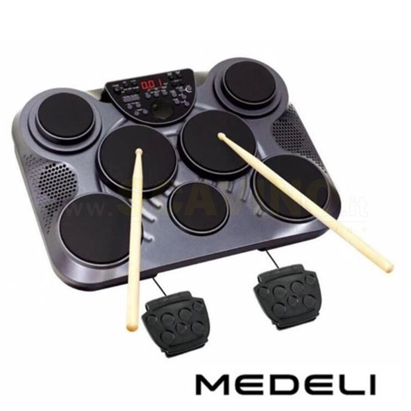 Medeli DD315 batteria elettronica portatile con 7 pad e 2 pedali 