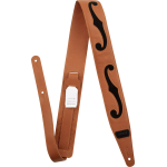 Gretsch Gretsch F-Holes Leather Straps, Orange and Black Straps Tracolla in pelle