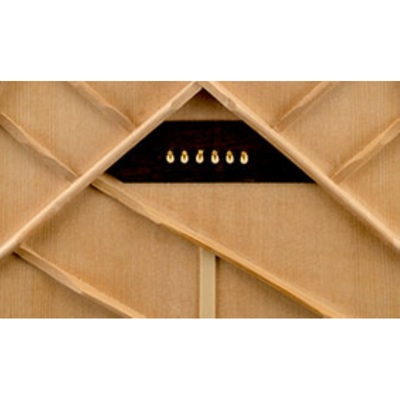 La catenatura scolpita è più sottile rispetto a quella più convenzionale. Questo significa che lo schema della catenatura all'interno della chitarra utilizza meno legno, con una conseguente riduzione della massa della tavola armonica. Questo permette al t