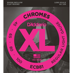 D'addario ECB81 Set 45-100 Corde per Basso Flat Chromes