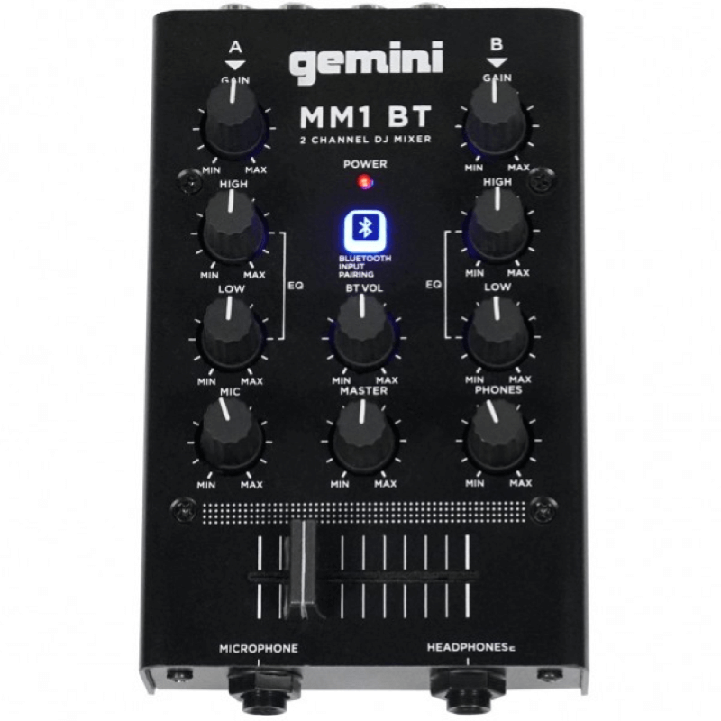 Gemini MM1 BT Compact mixer a 2 canali DJ Mixer