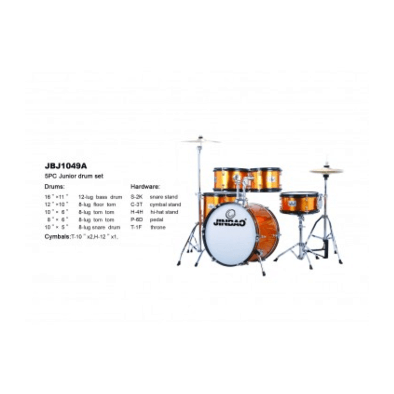 Batteria Junior Acustica Rossa per Bambini 5 pz.completa di piatti OYSTER J1049A