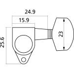 Yellow Parts EZ17101C Meccaniche Chitarra Acustica 3+3 Cromate 6 Pcs