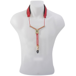 BG S29YMSH Zen Collarino in Pelle con Distanziatore per Sax Alto, Tenore e Soprano colore Rosso