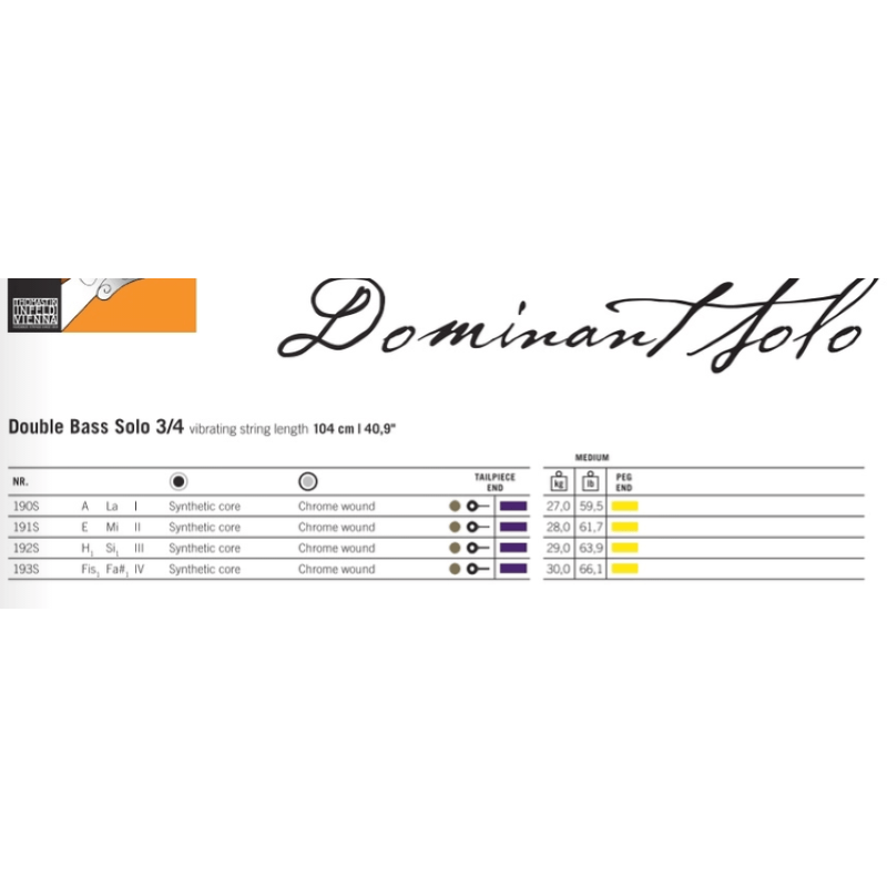Thomastik 197 Set Contrabbasso Dominant SOLO