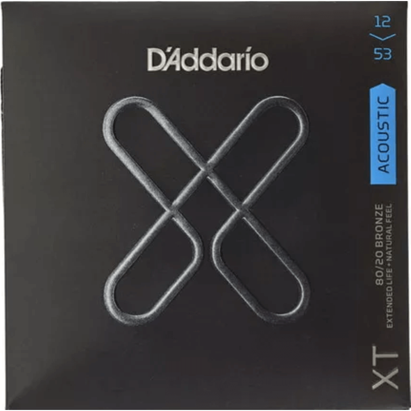 D'Addario XTABR1253 XT Acoustic 80/20 Bronze, Light, 12-53 Coated