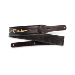 Taylor Spring Vine 2.5" Embroidered Leather Guitar Strap - Chocolate Brown