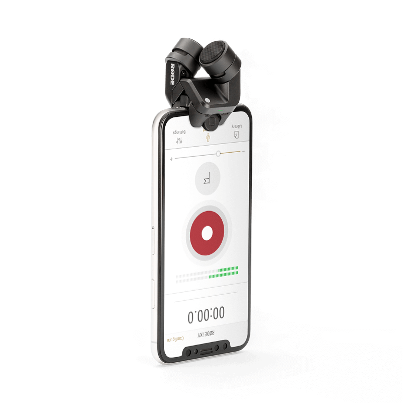 Rode iXY Lightning Microfono Stereofonico per iPhone e iPad con  Interruttore Lightning Microfoni per Videocamera Telefono