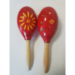 MARACAS DP202MR IN LEGNO DISEGNO COLORE ROSSO