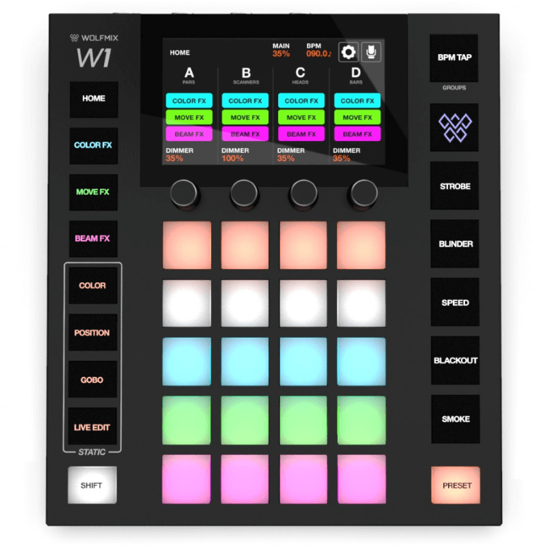 Wolfmix W1 controller luci DMX standalone