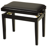 Proel PB90SBBBK Panca per Pianoforte Nero Lucido Seduta in Similpelle Nero