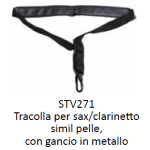 Tracolla STV271 sax/clarinetto  Simil pelle, gancio in metallo