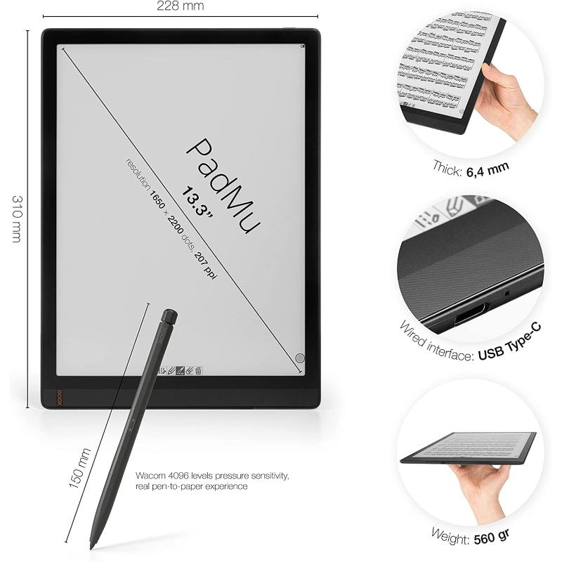 PadMu 4 Tablet per la lettura degli spartiti con App Computer e Tablet