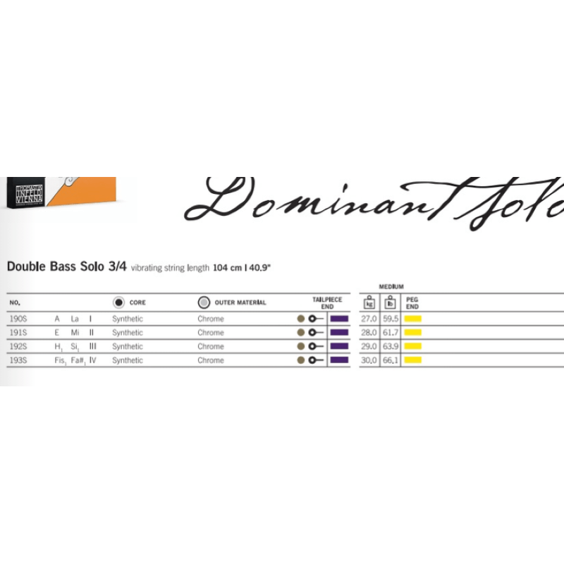 Thomastik 197 Set Contrabbasso Dominant SOLO