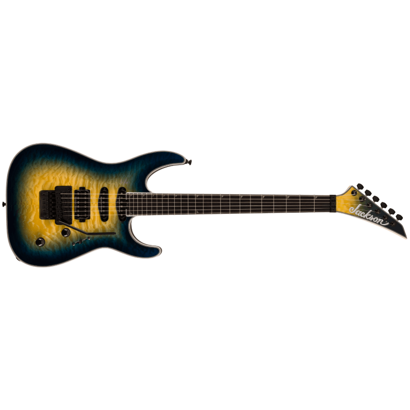 Jackson Pro Plus Series Soloist™ SLA3Q, Ebony Fingerboard, Amber Blue Burst