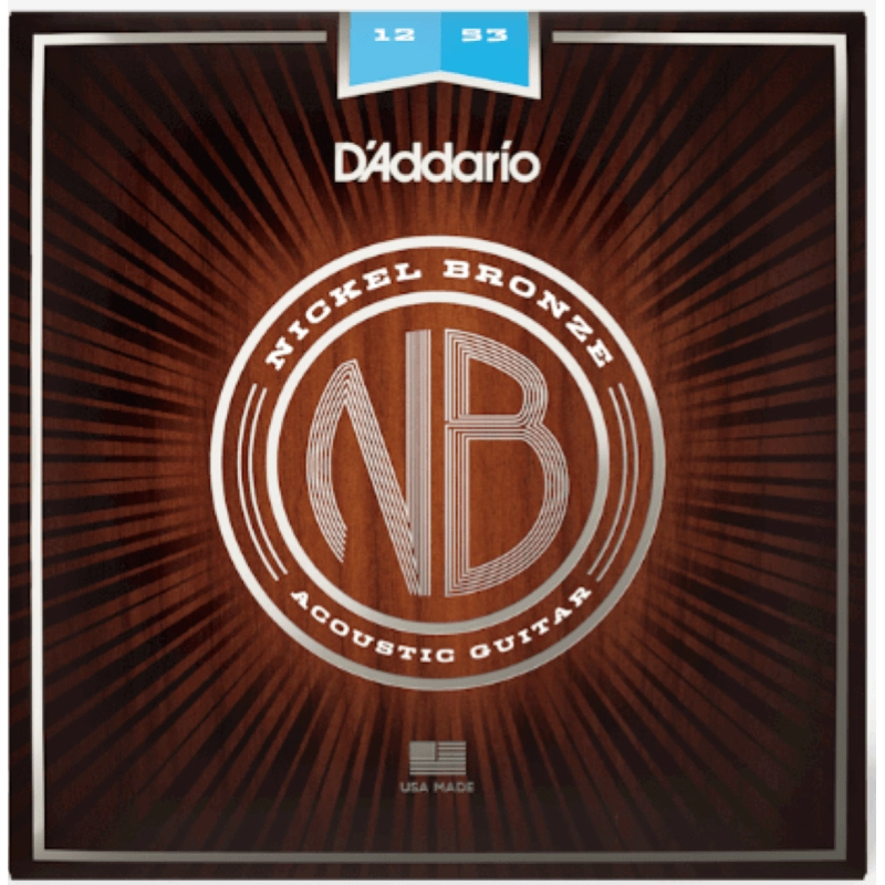 D'addario NB1253 Set Chitarra Acustica Bronze Light 12-53 con capotasto