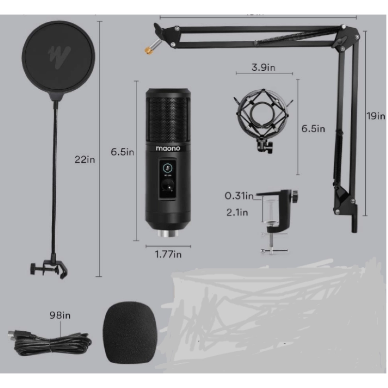 Maono PM421 Microfono Podcasting USB