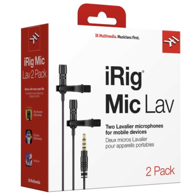IK Multimedia iRig Mic Lav Dual - coppia microfoni lavalier per sistemi Android, iOS e MAC