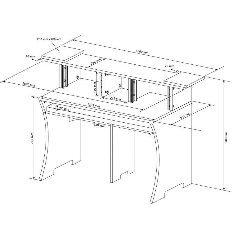 Glorious Workbench Black - Console DJ Studio di Lavoro Compatta