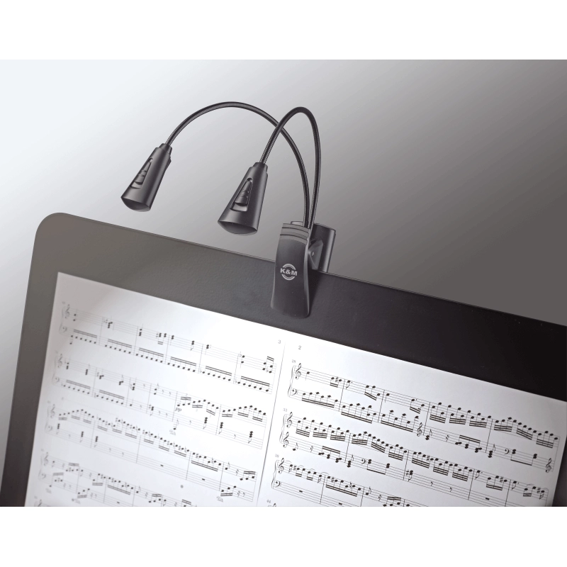 K&M 12244 Luce per leggio per spartiti doppia a 2 led