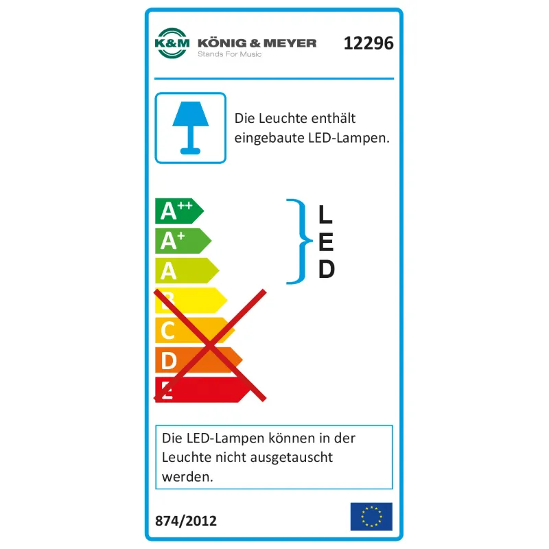 K&M 12296 lampada da pianoforte a LED nera