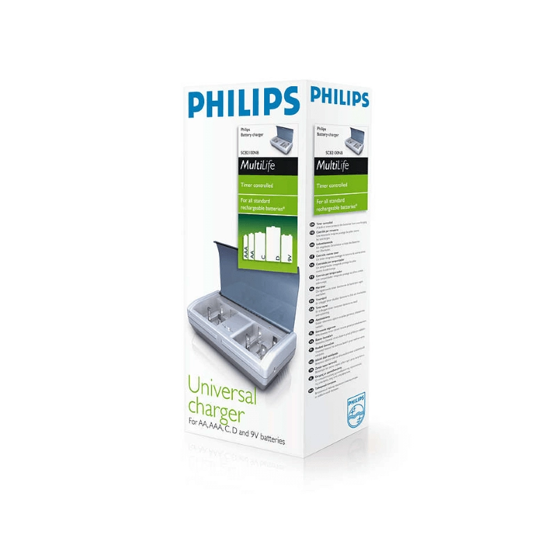 Philips Caricatore Batterie AA, AAA, 9V, C, D