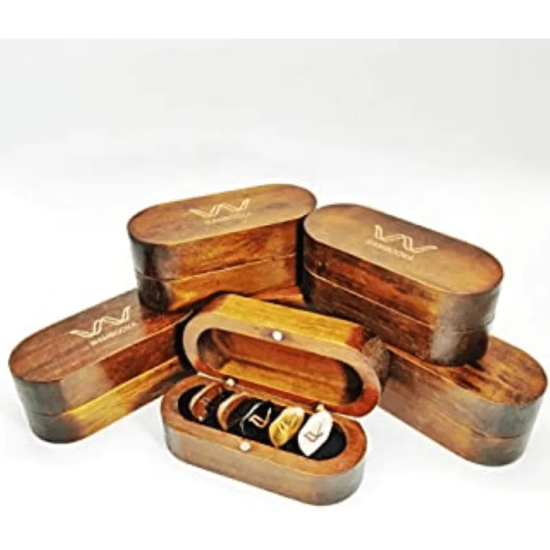 Wambooka Plettri 5 SENSI - Box Legno Nativo con 5 Plettri