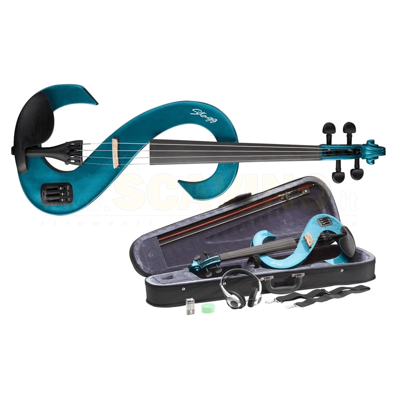 Stagg EVN 4/4 MBL Violino Elettrico Azzurro Metallizzato