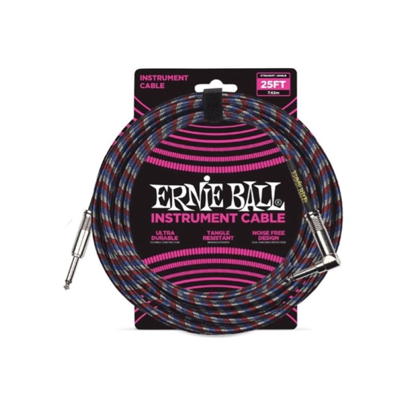 Ernie Ball 6063 Cavo Braided Black/Red/Blue/White 7,62 m