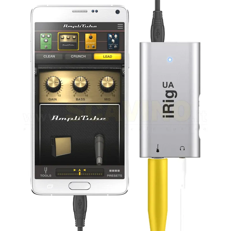 IK Multimedia iRig UA Interfaccia audio chitarra/basso per Android, PC e MAC